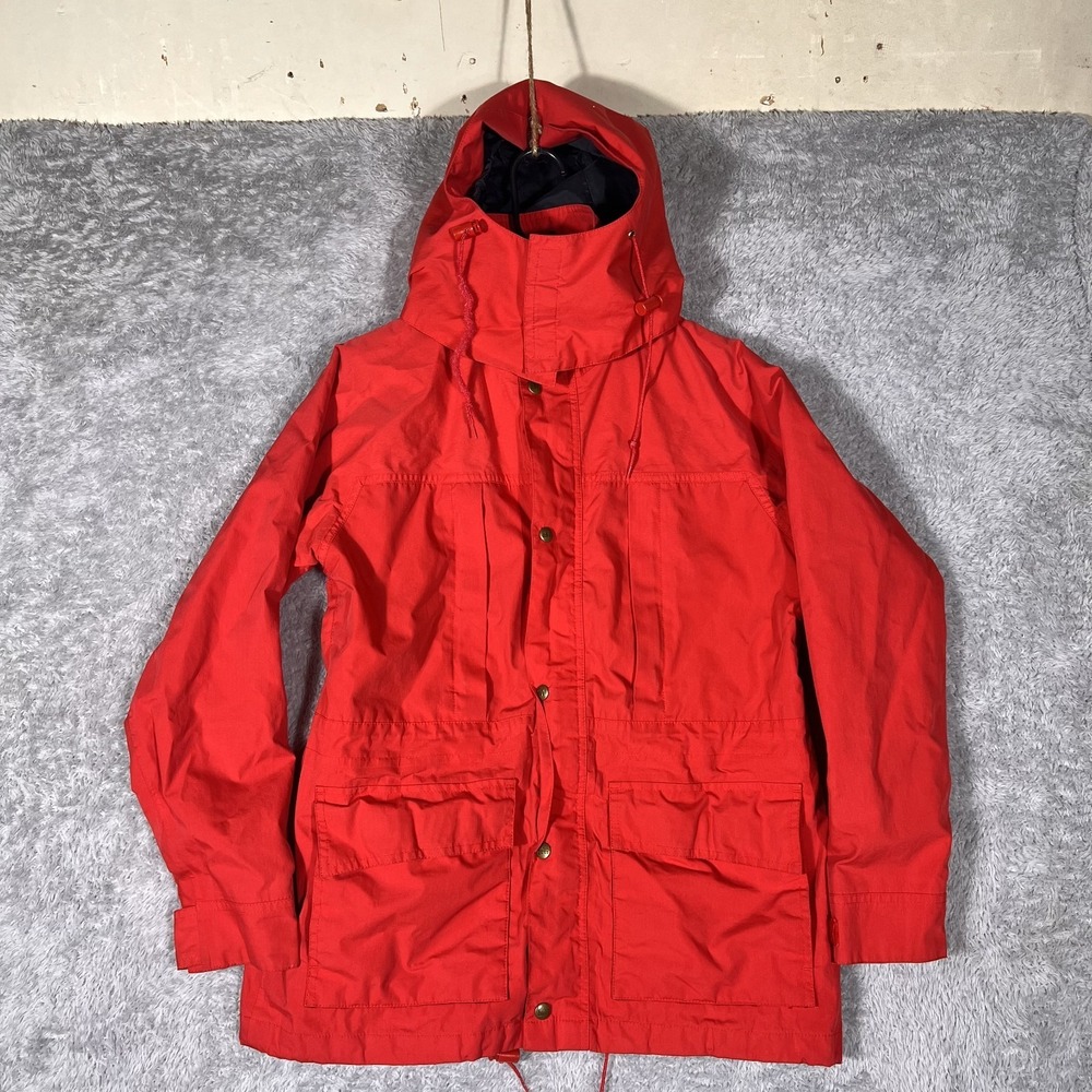 REI‎ Gore-Tex Rain Jacket Mens Small Red Full Zip Long Sleeve Hooded Windbreaker